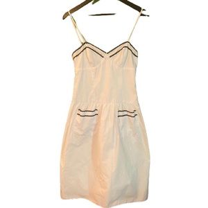 Betsey Johnson white sundress with black trim